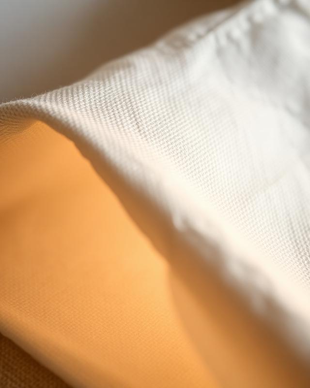 Hand-pressed Italian linen napkin texture detail — luxury hospitality aboard Scarlet Lady